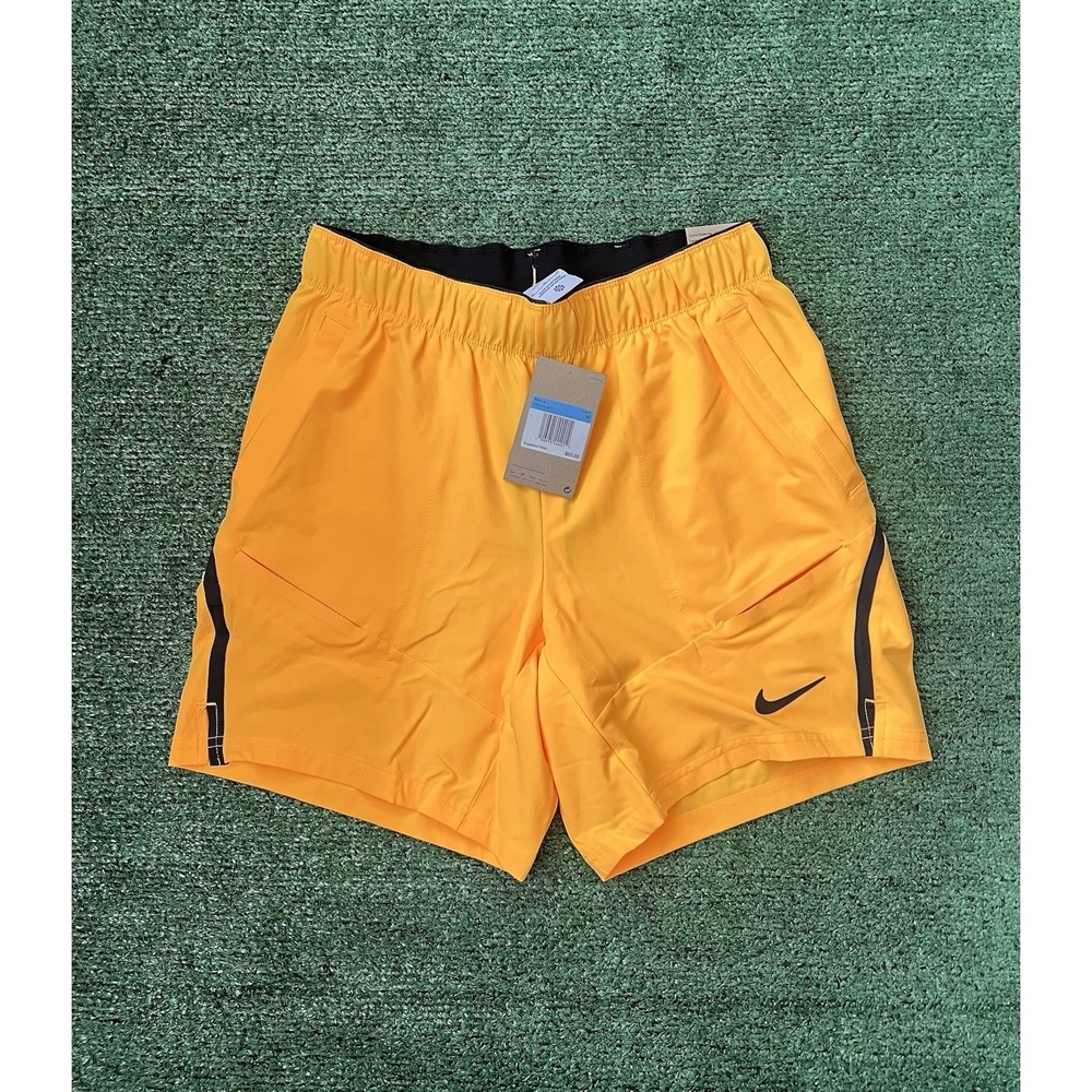 Nike Dri-FIT Advantage 7" Tennis Pickleball Shorts Yellow Mens Medium FD5334-845